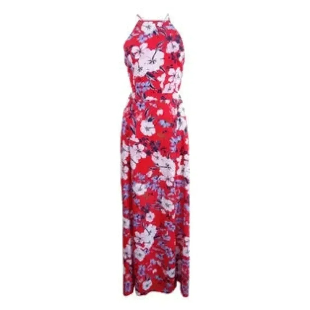 Fame And Partners Women's Floral-Print Halter Maxi Dress